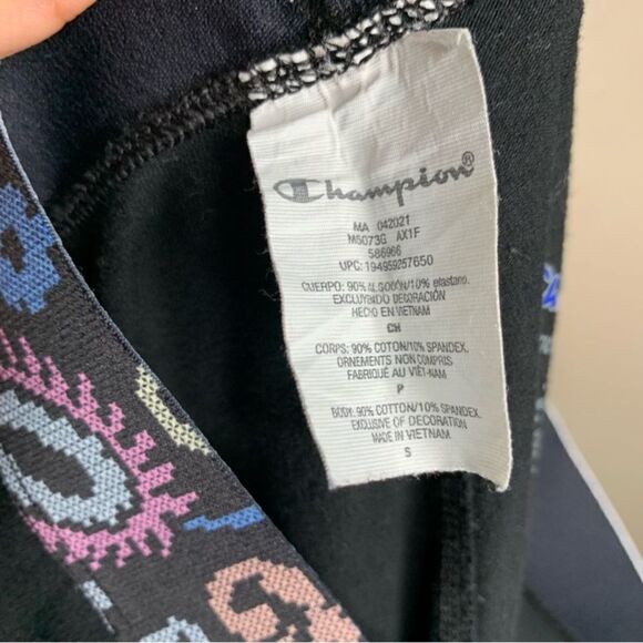Champion authentic tights leggings black paisley colorful print - Picture 8 of 11